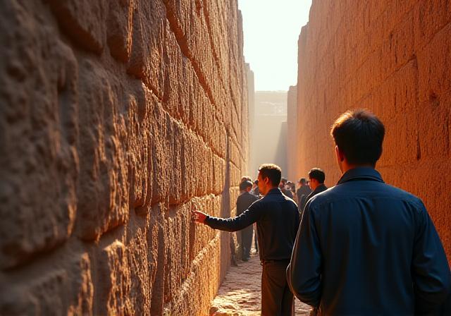 Ancient temple ruins at sunset with expert guide